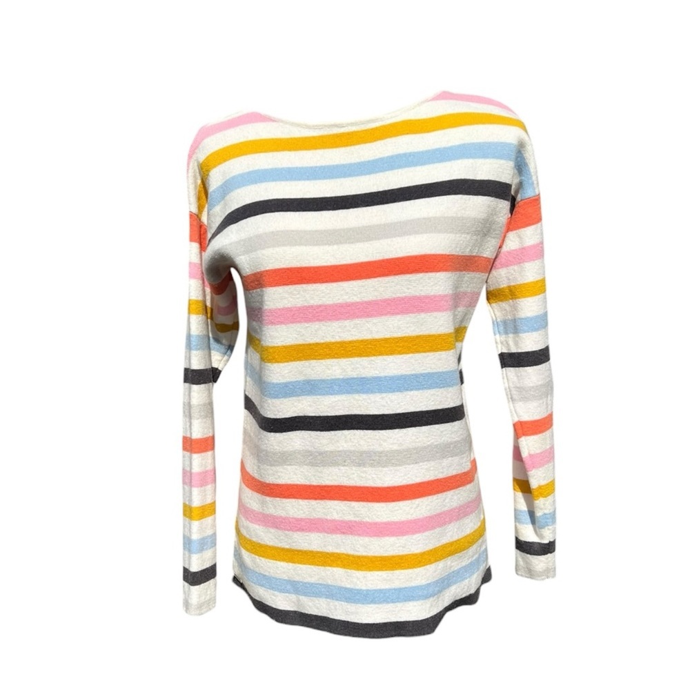 🌻Joules Uma Multicolor Stripe Cotton Wool Blend Knit Pullover Sweater Size 6 - Picture 3 of 10